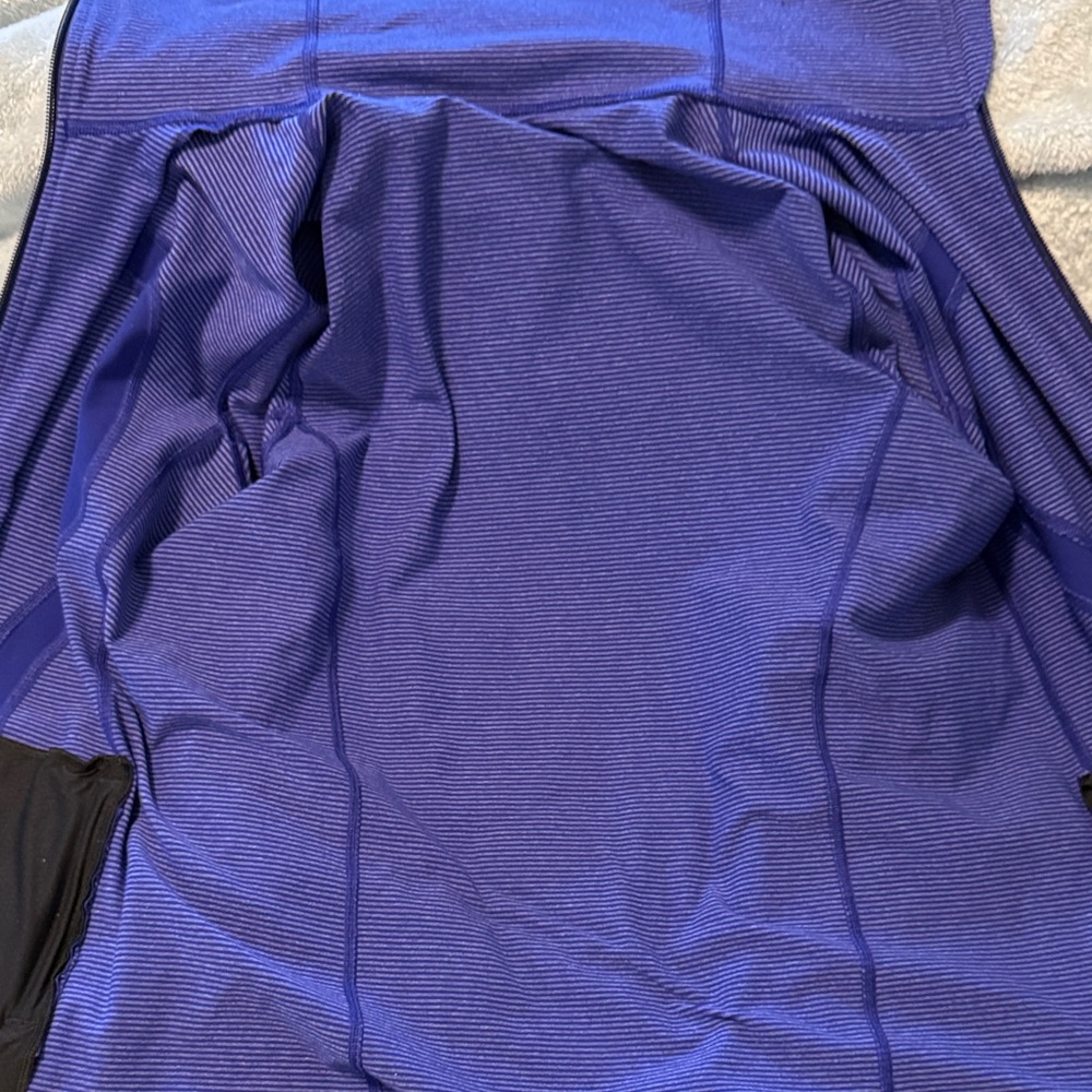 Lululemon Stride Full Zip Jacket Women's Tonka Stripe Pigment Blue Sz 8 - Picture 11 of 12